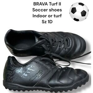Brava Turf II Soccer Shoes Indoor Turf Cleats Black Size 1D girls or boys
